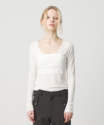 ATTISESSION（アティセッション）の「<ATTISESSION>Vネック ロングスリーブ トップス（Tシャツ/カットソー）」