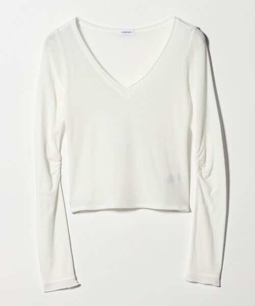 ATTISESSION（アティセッション）の「＜ATTISESSION＞Vネック ロングスリーブ トップス（Tシャツ/カットソー・レディース・グレー系/ネイビー/ホワイト・FREE）」の20枚目の写真