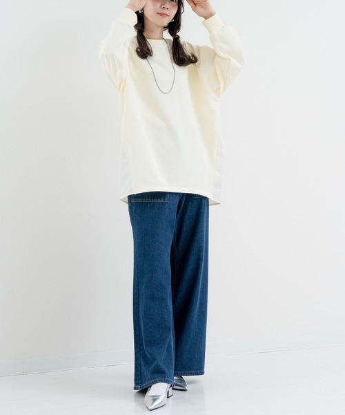 refinedworks（リファインドワークス）の「【refinedworks】目を惹く 異素材 バックバルーン プルオーバー（Tシャツ/カットソー・レディース・グレー/ホワイト・FREE）」の16枚目の写真