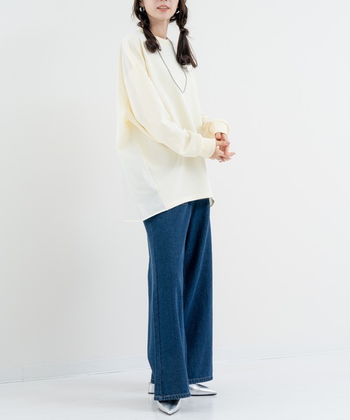 refinedworks（リファインドワークス）の「【refinedworks】目を惹く 異素材 バックバルーン プルオーバー（Tシャツ/カットソー・レディース・グレー/ホワイト・FREE）」の17枚目の写真
