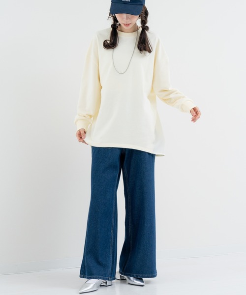 refinedworks（リファインドワークス）の「【refinedworks】目を惹く 異素材 バックバルーン プルオーバー（Tシャツ/カットソー・レディース・グレー/ホワイト・FREE）」の18枚目の写真