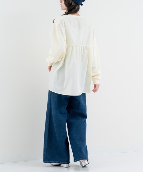 refinedworks（リファインドワークス）の「【refinedworks】目を惹く 異素材 バックバルーン プルオーバー（Tシャツ/カットソー・レディース・グレー/ホワイト・FREE）」の20枚目の写真