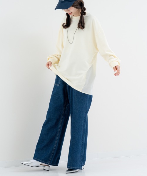 refinedworks（リファインドワークス）の「【refinedworks】目を惹く 異素材 バックバルーン プルオーバー（Tシャツ/カットソー・レディース・グレー/ホワイト・FREE）」の21枚目の写真