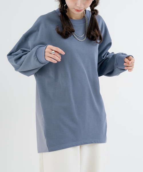 refinedworks（リファインドワークス）の「【refinedworks】目を惹く 異素材 バックバルーン プルオーバー（Tシャツ/カットソー・レディース・グレー/ホワイト・FREE）」の12枚目の写真
