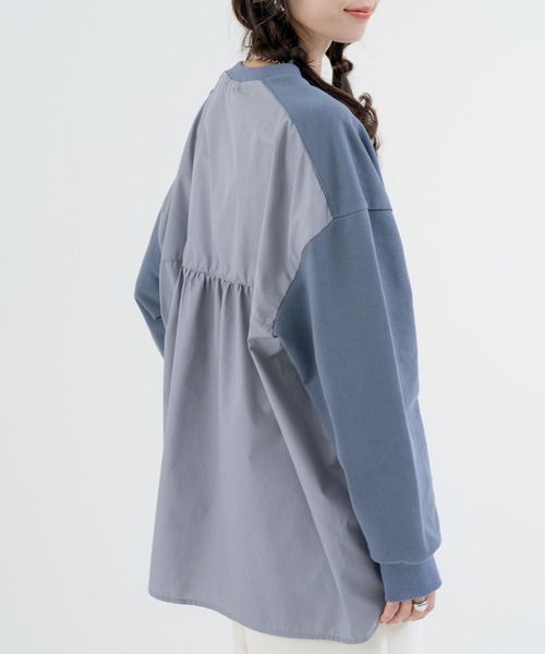 refinedworks（リファインドワークス）の「【refinedworks】目を惹く 異素材 バックバルーン プルオーバー（Tシャツ/カットソー・レディース・グレー/ホワイト・FREE）」の13枚目の写真