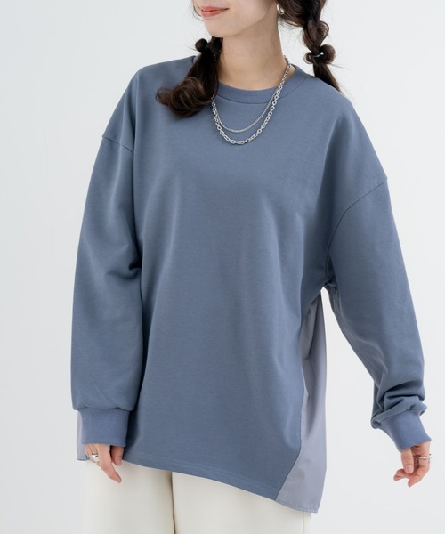 refinedworks（リファインドワークス）の「【refinedworks】目を惹く 異素材 バックバルーン プルオーバー（Tシャツ/カットソー・レディース・グレー/ホワイト・FREE）」の15枚目の写真