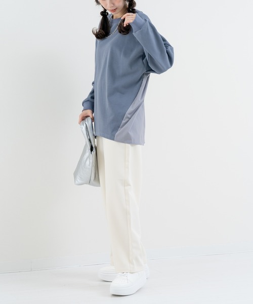refinedworks（リファインドワークス）の「【refinedworks】目を惹く 異素材 バックバルーン プルオーバー（Tシャツ/カットソー・レディース・グレー/ホワイト・FREE）」の7枚目の写真