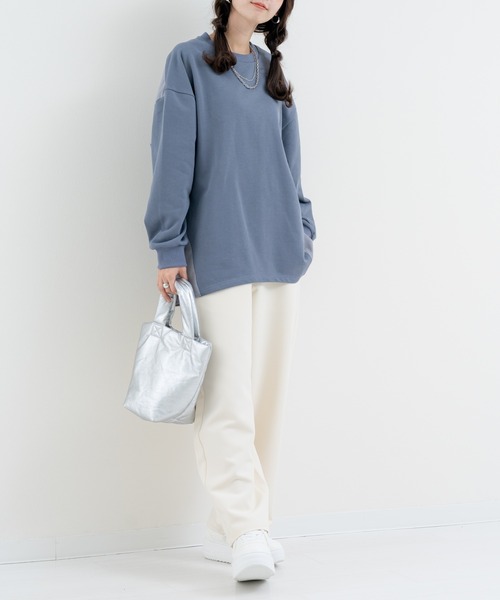refinedworks（リファインドワークス）の「【refinedworks】目を惹く 異素材 バックバルーン プルオーバー（Tシャツ/カットソー・レディース・グレー/ホワイト・FREE）」の8枚目の写真