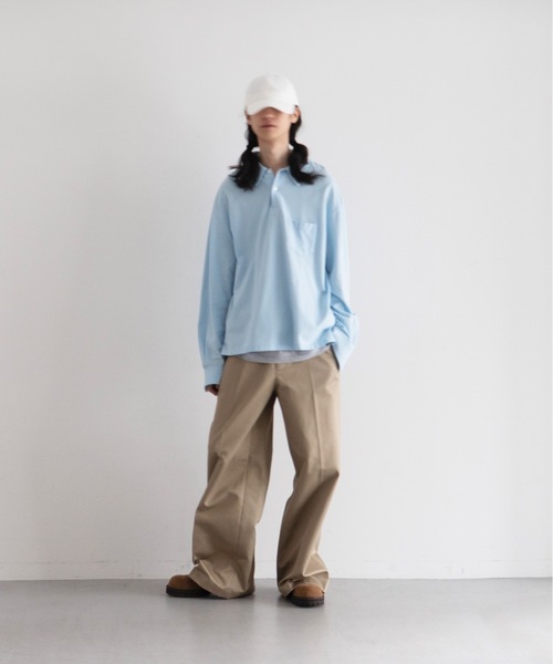 KAIKO（カイコー）の「KAIKO Tomorrow polo shirt（シャツ/ブラウス・メンズ・オフホワイト/サックスブルー・2）」の2枚目の写真
