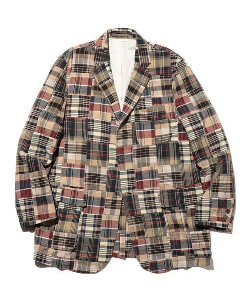 BEAMS PLUS(ビームスプラス)の「3B Box-fit Patchwork Madras(その他アウター・メンズ・ブラウン・MEDIUM/SMALL/X-LARGE/LARGE)」の4枚目の写真