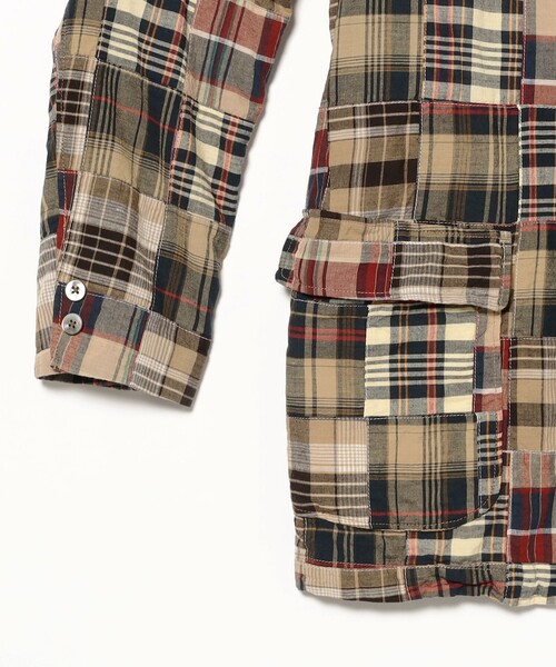 BEAMS PLUS(ビームスプラス)の「3B Box-fit Patchwork Madras(その他アウター・メンズ・ブラウン・MEDIUM/SMALL/X-LARGE/LARGE)」の7枚目の写真