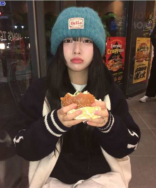 BELLOL（ベロエル）の「Big logo ribbon knit zip-Up NAVY（ニット/セーター・レディース・その他・FREE）」の5枚目の写真