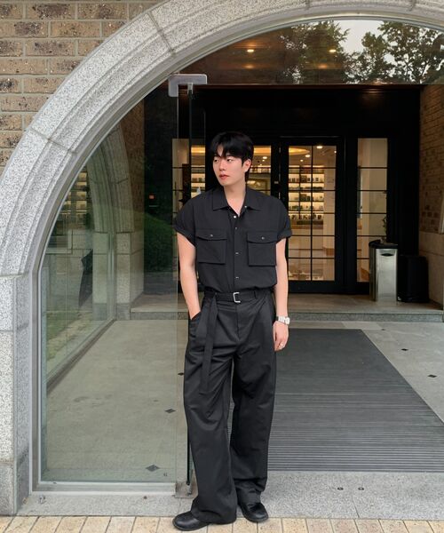 DECOROSO（デコローゾ）の「ブリーズシアサーカー半袖シャツ[ブラック]（シャツ/ブラウス・メンズ・その他・01/02）」の9枚目の写真