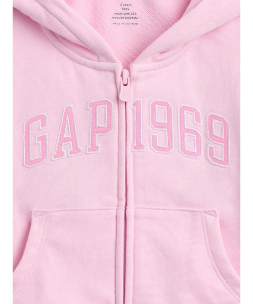 GAP（ギャップ）の「ヴィンテージソフト フレンチテリー GAPロゴ ジップアップパーカー (幼児・ベビー)（パーカー・キッズ・ピンク/グレー・95cm/110cm/80ｃｍ/90cm/100cm/70cm/105cm）」の5枚目の写真