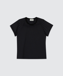 LEARVE（ルアブ）の「ファントムストライプラウンドTシャツパープル (ウィメンズ)（Tシャツ/カットソー）」