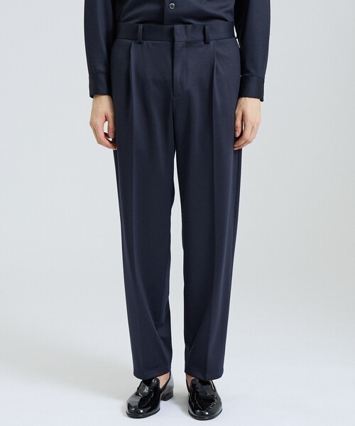 DESIGNWORKS（デザインワークス）の「モクロディー ワイドテーパードパンツ / セットアップ対応 / ストレッチ（スラックス・メンズ・ダークブラウン/ネイビー・50/48/46）」の3枚目の写真