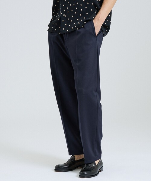 DESIGNWORKS（デザインワークス）の「モクロディー ワイドテーパードパンツ / セットアップ対応 / ストレッチ（スラックス・メンズ・ダークブラウン/ネイビー・50/48/46）」の4枚目の写真