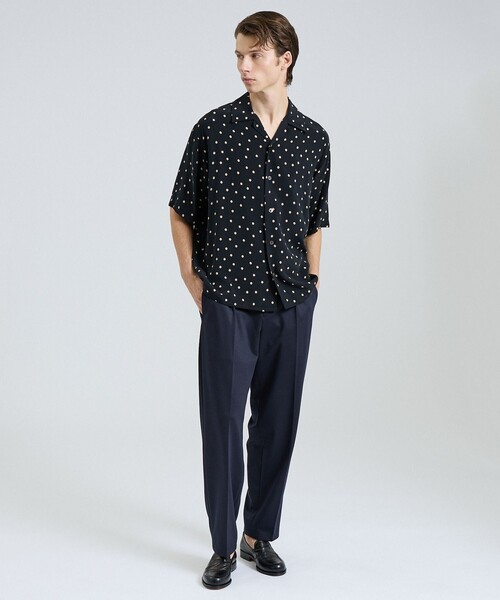 DESIGNWORKS（デザインワークス）の「モクロディー ワイドテーパードパンツ / セットアップ対応 / ストレッチ（スラックス・メンズ・ダークブラウン/ネイビー・50/48/46）」の16枚目の写真