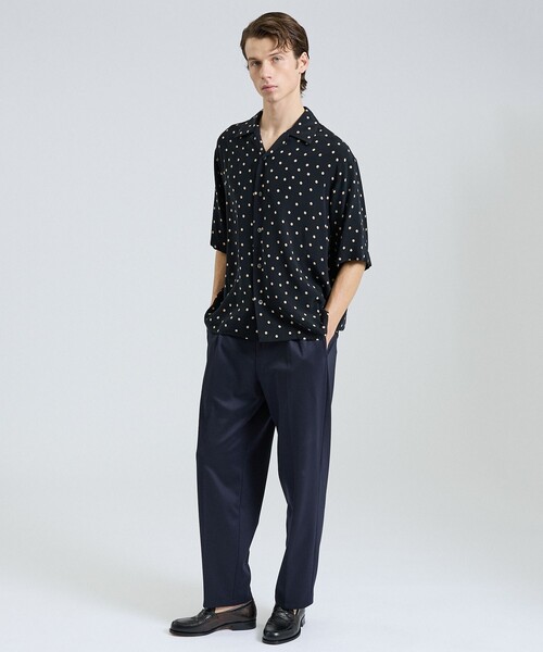 DESIGNWORKS（デザインワークス）の「モクロディー ワイドテーパードパンツ / セットアップ対応 / ストレッチ（スラックス・メンズ・ダークブラウン/ネイビー・50/48/46）」の17枚目の写真