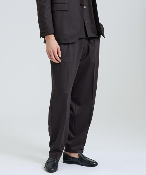 DESIGNWORKS（デザインワークス）の「モクロディー ワイドテーパードパンツ / セットアップ対応 / ストレッチ（スラックス・メンズ・ダークブラウン/ネイビー・50/48/46）」の19枚目の写真