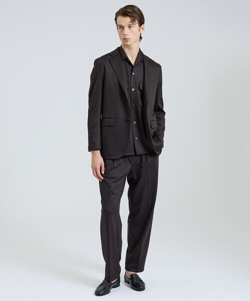 DESIGNWORKS（デザインワークス）の「モクロディー ワイドテーパードパンツ / セットアップ対応 / ストレッチ（スラックス・メンズ・ダークブラウン/ネイビー・50/48/46）」の20枚目の写真