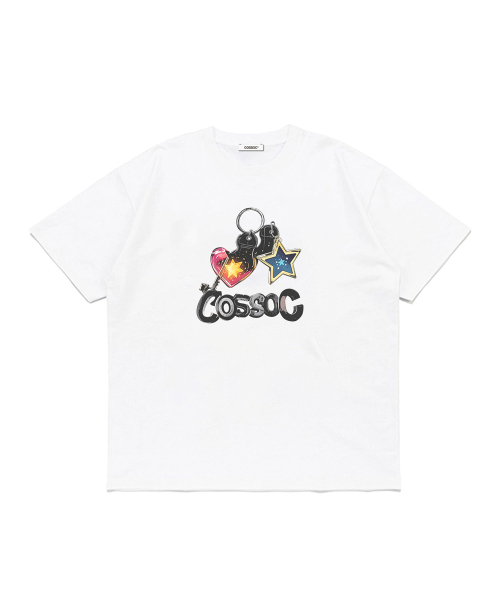 COSO(コソ)の「コソ キーリング オーバー Tシャツ (ホワイト)(Tシャツ/カットソー・レディース・ホワイト・S/M/L)」の1枚目の写真