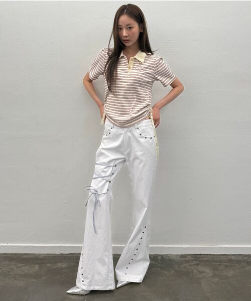 LARTIGENT(ラーティゼン)の「L11 RIBBON BOOTSCUT PANTS(WHITE)(その他パンツ・レディース・その他・S/M)」の10枚目の写真