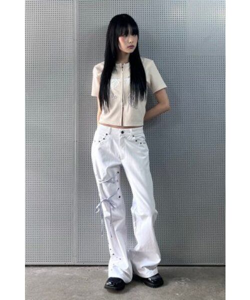 LARTIGENT(ラーティゼン)の「L11 RIBBON BOOTSCUT PANTS(WHITE)(その他パンツ・レディース・その他・S/M)」の11枚目の写真