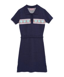 HIGH SCHOOL DISCO（ハイスクールディスコ）の「HEART RUFFLE KNIT OPS_NAVY（ワンピース）」