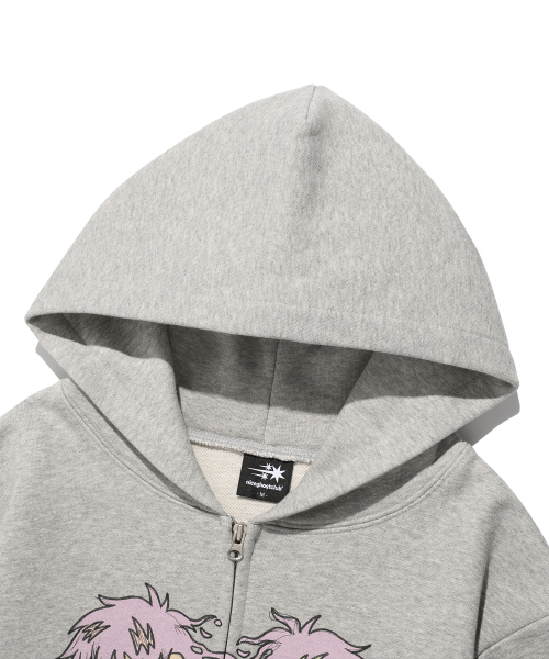 NICE GHOST CLUB(ナイスゴーストクラブ)の「NGC BOY HOODIE ZIP UP_GREY(NG2FSUM482A)(パーカー・レディース・グレー・M/S)」の3枚目の写真