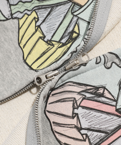 NICE GHOST CLUB(ナイスゴーストクラブ)の「NGC BOY HOODIE ZIP UP_GREY(NG2FSUM482A)(パーカー・レディース・グレー・M/S)」の5枚目の写真
