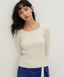 ナルシス　人気商品　ペプラムニット セール】【Narcissus】ドッキングペプラム（ニット/セーター