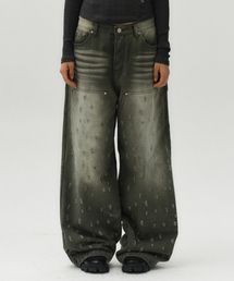 Midnight Move | shot damage pants [khaki](デニムパンツ)