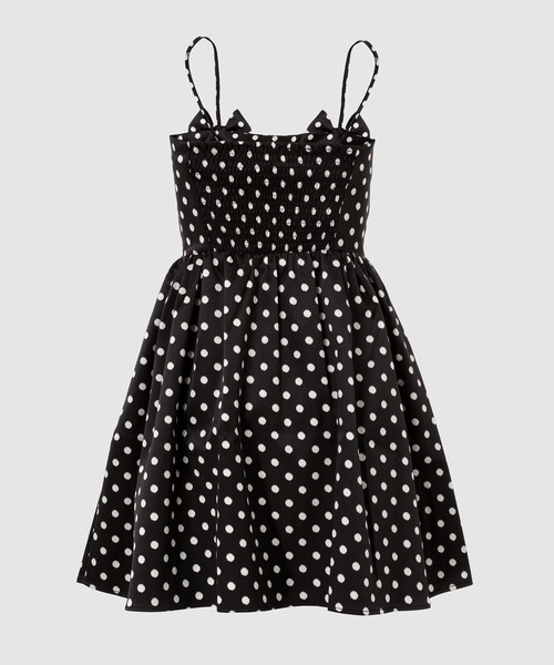 GANNI（ガニー）の「Printed Double Satin Mini Strap Dress（ドレス・レディース・ブラック・36/34）」の2枚目の写真