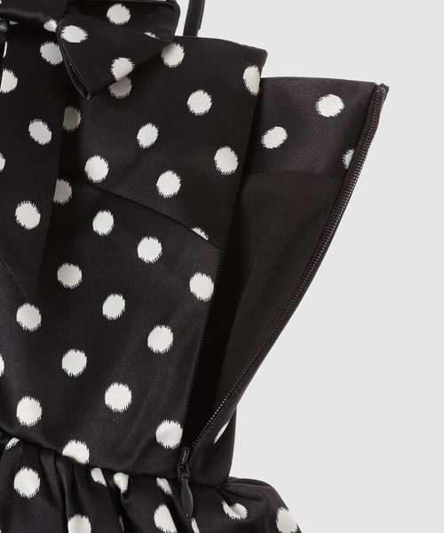 GANNI（ガニー）の「Printed Double Satin Mini Strap Dress（ドレス・レディース・ブラック・36/34）」の3枚目の写真