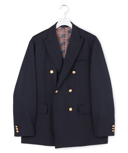 J.PRESS YORK STREET(ジェイプレスヨークストリート)の「【UNISEX】ダブルブレザー / 6B / 金釦 / 背抜き(テーラードジャケット・メンズ・ネイビー系・LARGE/SMALL)」の1枚目の写真