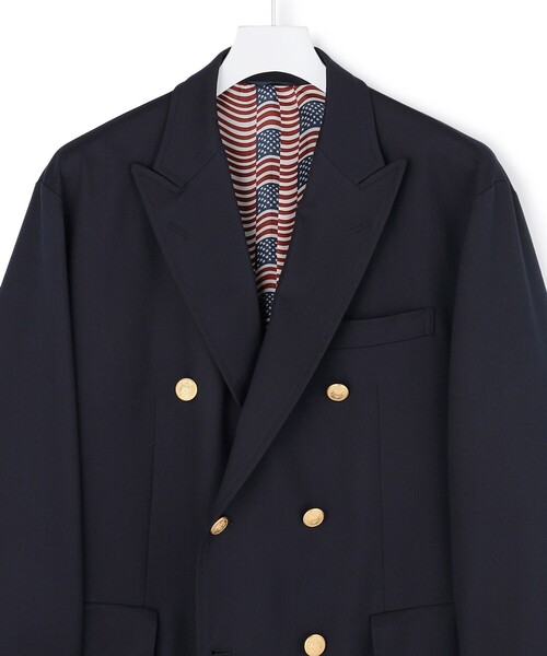 J.PRESS YORK STREET(ジェイプレスヨークストリート)の「【UNISEX】ダブルブレザー / 6B / 金釦 / 背抜き(テーラードジャケット・メンズ・ネイビー系・LARGE/SMALL)」の3枚目の写真