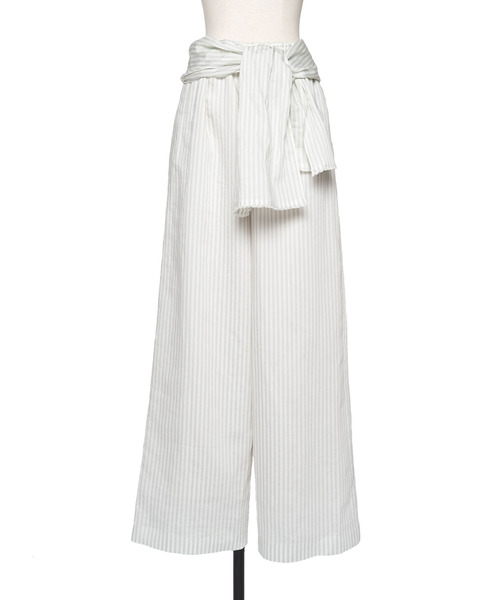 muller of yoshiokubo（ミュラーオブヨシオクボ）の「muller of yoshiokubo ミュラーオブヨシオクボ / STRIPE PANTS W/BELT ダブルベルトストライプワイドパンツ / MLS26416（その他パンツ・レディース・ピンク/ブルー・36）」の11枚目の写真