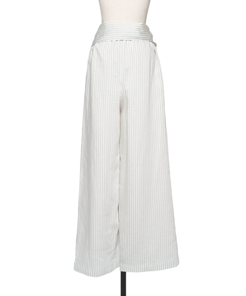 muller of yoshiokubo（ミュラーオブヨシオクボ）の「muller of yoshiokubo ミュラーオブヨシオクボ / STRIPE PANTS W/BELT ダブルベルトストライプワイドパンツ / MLS26416（その他パンツ・レディース・ピンク/ブルー・36）」の12枚目の写真