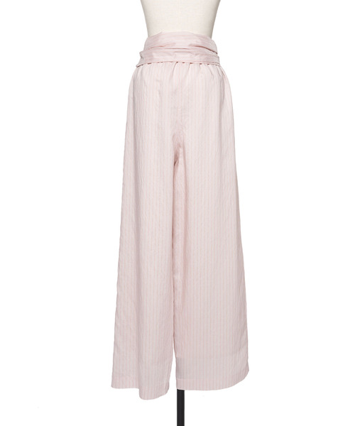muller of yoshiokubo（ミュラーオブヨシオクボ）の「muller of yoshiokubo ミュラーオブヨシオクボ / STRIPE PANTS W/BELT ダブルベルトストライプワイドパンツ / MLS26416（その他パンツ・レディース・ピンク/ブルー・36）」の16枚目の写真