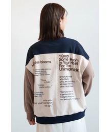 アシメバックプリントリブ付きプルオーバー
