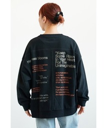 アシメバックプリントリブ付きプルオーバー