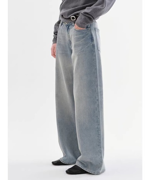 Fano Studios（ファノ ストゥディオズ）の「ハイウエスト ウォッシュ加工 コットン100% ワイドデニムパンツ FC26K008【Fano Studios】【2026SS】（デニムパンツ・レディース・ブルー・L/M/S）」の5枚目の写真