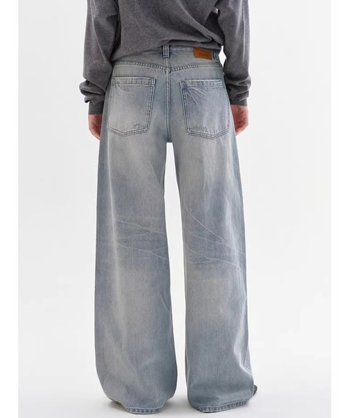 Fano Studios（ファノ ストゥディオズ）の「ハイウエスト ウォッシュ加工 コットン100% ワイドデニムパンツ FC26K008【Fano Studios】【2026SS】（デニムパンツ・レディース・ブルー・L/M/S）」の6枚目の写真