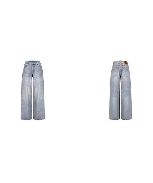 Fano Studios（ファノ ストゥディオズ）の「ハイウエスト ウォッシュ加工 コットン100% ワイドデニムパンツ FC26K008【Fano Studios】【2026SS】（デニムパンツ・レディース・ブルー・L/M/S）」の11枚目の写真