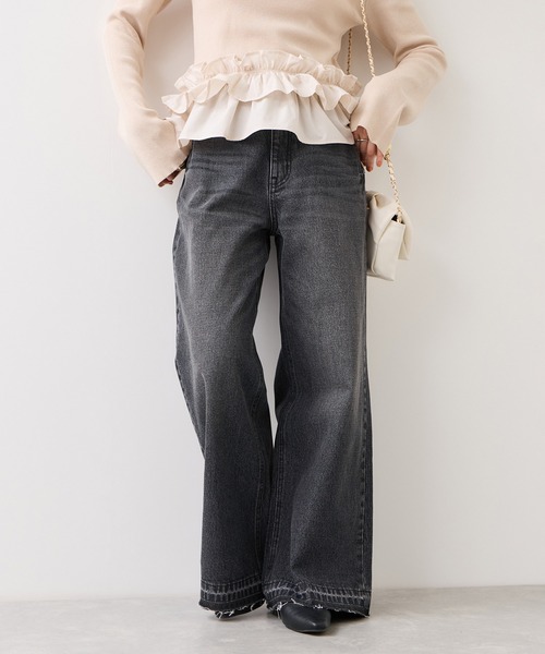 VIS（ビス）の「バギーワイドデニムパンツ（デニムパンツ・レディース・ブルー系その他4/ブラック系その他・SS/S/M）」の2枚目の写真