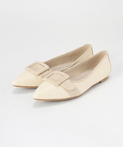 NATURAL BEAUTY BASIC（ナチュラルビューティーベーシック）の「◇ベルテッドフラット（パンプス・レディース・ブラック/ホワイト系その他・LARGE/MEDIUM）」の2枚目の写真
