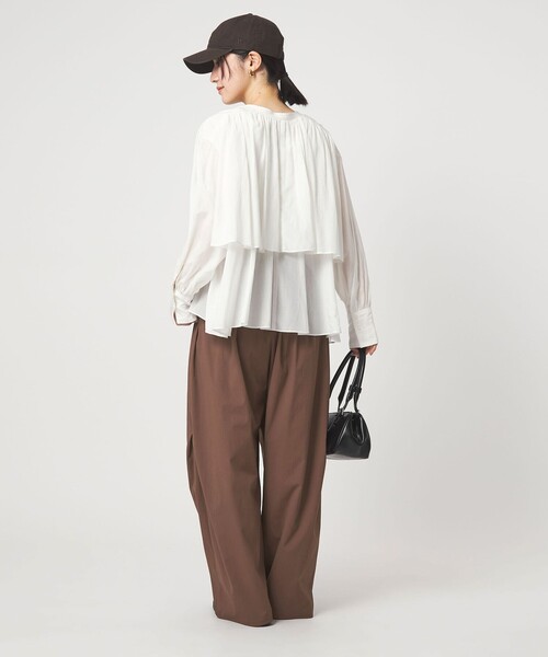 green label relaxing(グリーンレーベルリラクシング)の「【WEB限定】<at ease>2WAY ワイド パンツ 撥水 UVカット(その他パンツ・レディース・ブラウン/ブラック・FREE)」の8枚目の写真