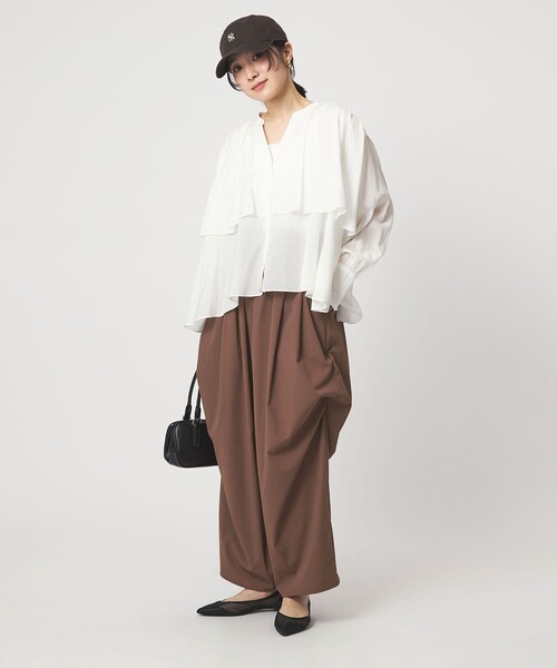 green label relaxing(グリーンレーベルリラクシング)の「【WEB限定】<at ease>2WAY ワイド パンツ 撥水 UVカット(その他パンツ・レディース・ブラウン/ブラック・FREE)」の9枚目の写真