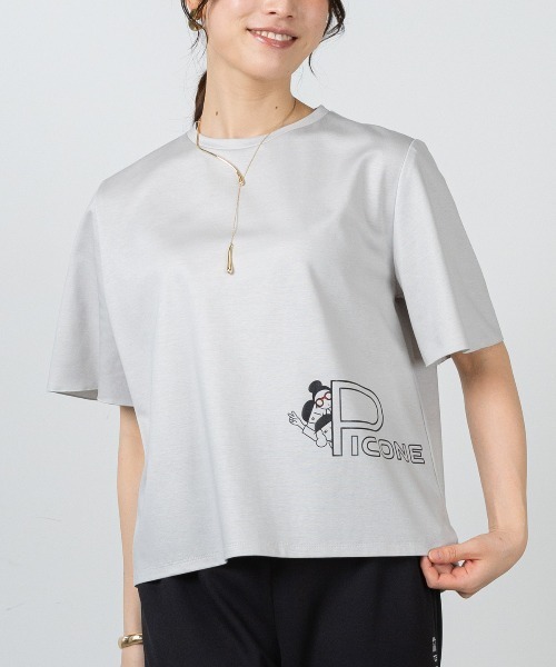 STUDIO PICONE(スタジオピッコーネ)の「UV冷感プリントプルオーバー(Tシャツ/カットソー・レディース・ホワイト/ライトグレー/ブラウン/ライトブルー・L/M/LL)」の2枚目の写真